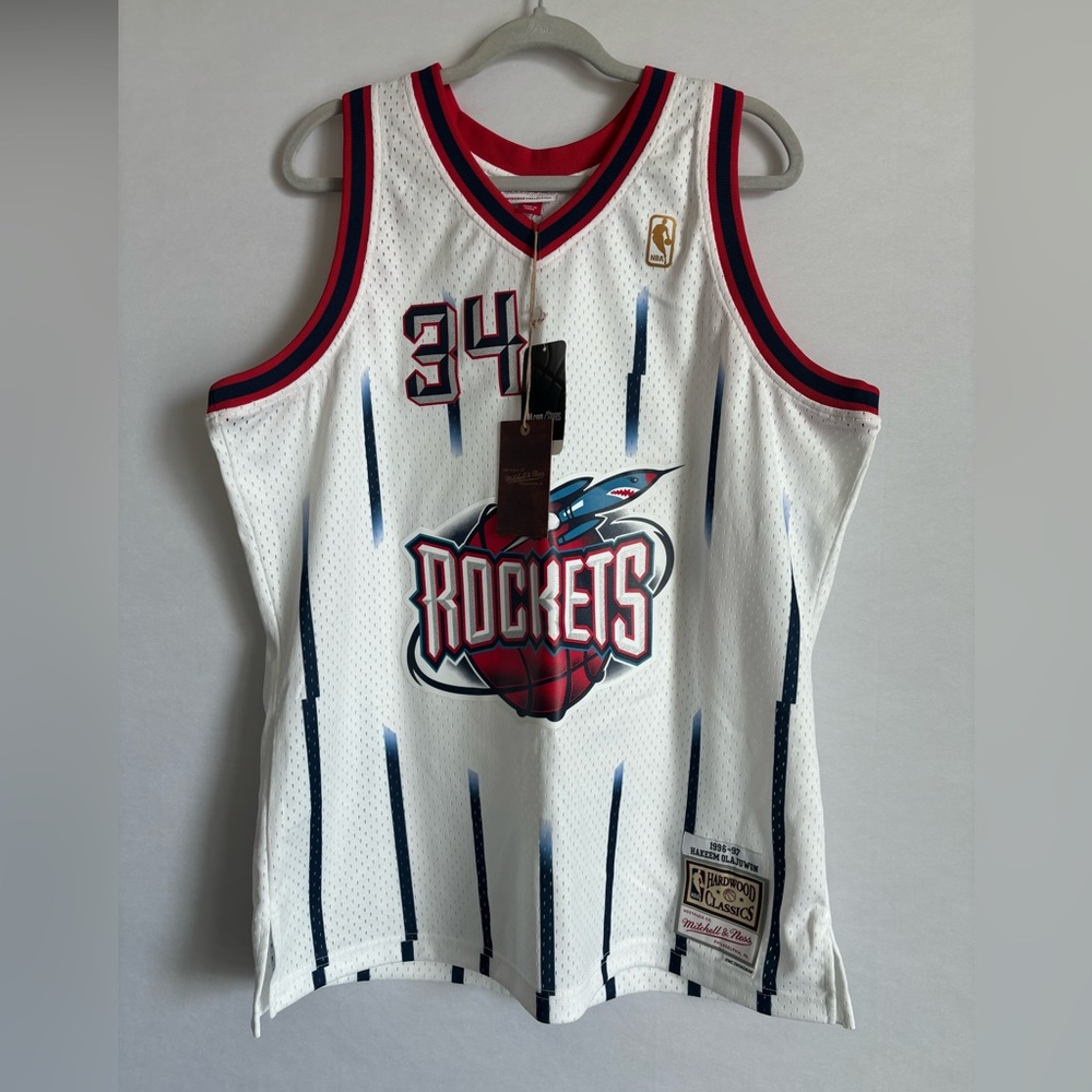 NEW Houston Rockets Mitchell And Ness All Star Jersey Hakeem Olajuwon #34